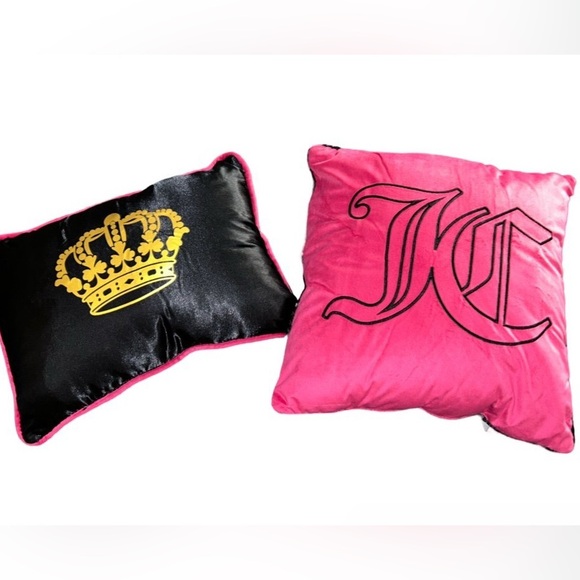 JUICY COUTURE BLACK SATIN W/ HOT PINK VELVET STRIPES 5PC KING COMFORTER SET NWT - Picture 5 of 11